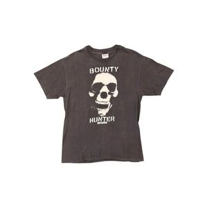 Bounty Hunter T-Shirt Mens Large Black Good 90s Skull Hanes Beefy-T